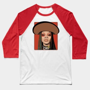 Erykah Badu / Retro Illustration Baseball T-Shirt